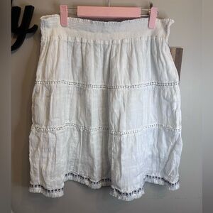 Studio West Cream Tiered Skirt with Black Accents